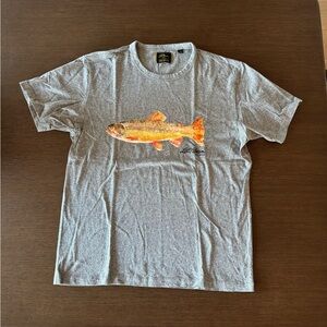 Todd Snyder + L.L. Bean Gray T-Shirt with Orange Trout Graphic